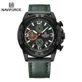 ساعت مچی اورجینال مردانه ناوی فورس|Naviforce|نوی فورس|نیوی فورس سه موتوره کرنوگراف مشکی | سبز| سبز-مشکی| کد رفرنس NF8074 B/GN/GN