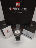 ساعت مچی اورجینال مردانه ناوی فورس|Naviforce|نوی فورس|نیوی فورس سه موتوره کرنوگراف نقره ای | مشکی| نقره ای-مشکی| کد رفرنس NF8075 S/W/B