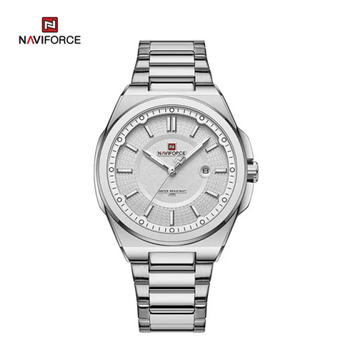 ساعت مچی مردانه Naviforce مدل NF92۱۲ | بند استیل ضد زنگ، صفحه سفید