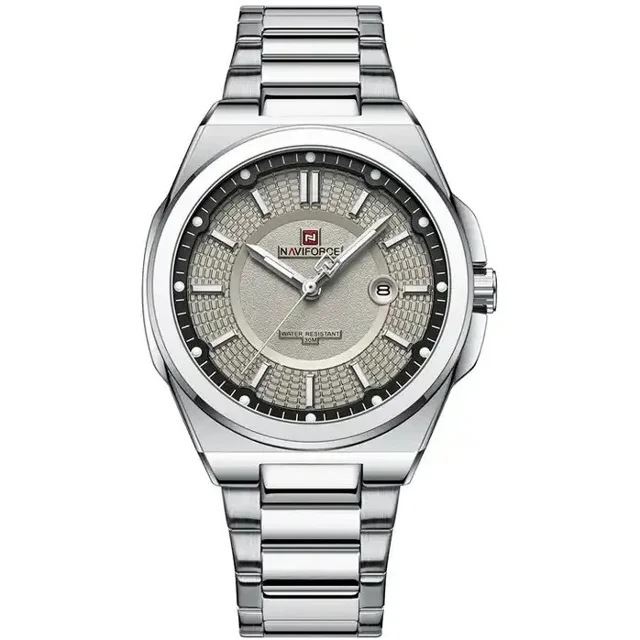 ساعت مچی مردانه Naviforce مدل NF92۱۲ | بند استیل ضد زنگ، صفحه طوسی
