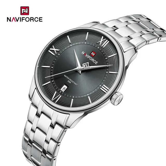 ساعت مچی اورجینال مردانه ناوی فورس|Naviforce|نوی فورس|نیوی فورس نقره ای | نقره ای| دودی|تیتانیوم| کد رفرنس NF9272 S S/GY/S